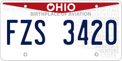 OH license plate FZS3420