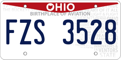 OH license plate FZS3528