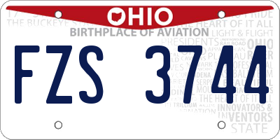 OH license plate FZS3744