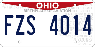 OH license plate FZS4014