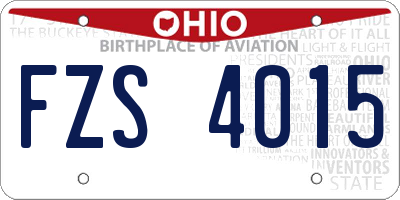 OH license plate FZS4015