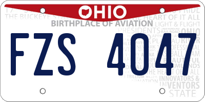 OH license plate FZS4047