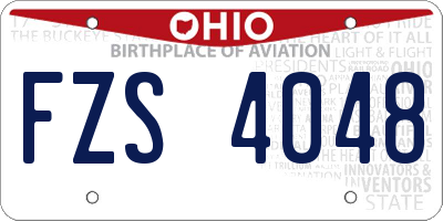 OH license plate FZS4048