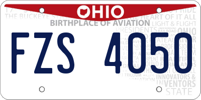 OH license plate FZS4050