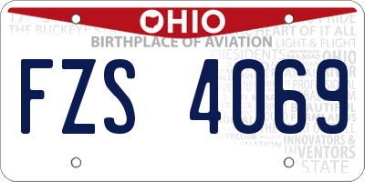 OH license plate FZS4069