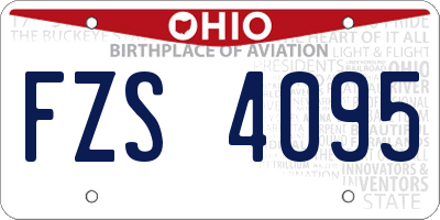 OH license plate FZS4095