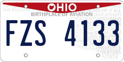 OH license plate FZS4133