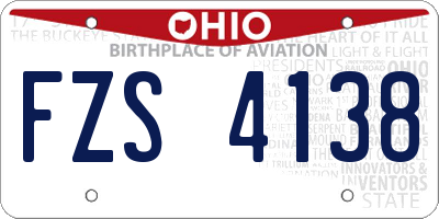 OH license plate FZS4138