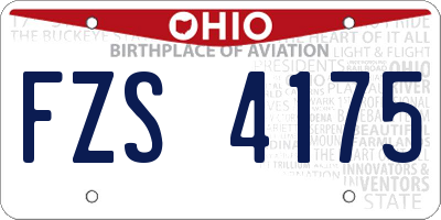 OH license plate FZS4175