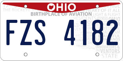 OH license plate FZS4182