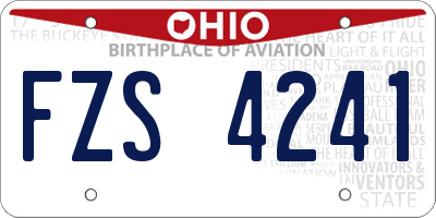 OH license plate FZS4241