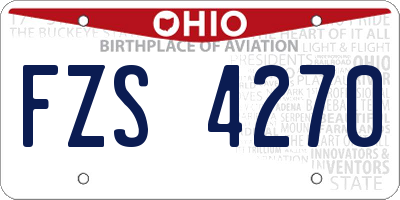 OH license plate FZS4270