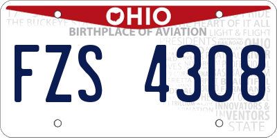OH license plate FZS4308