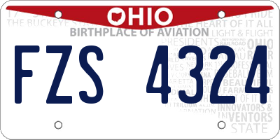 OH license plate FZS4324