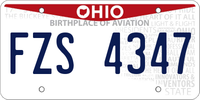 OH license plate FZS4347