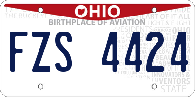 OH license plate FZS4424