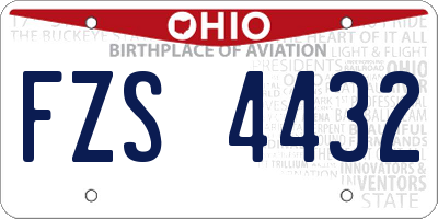 OH license plate FZS4432