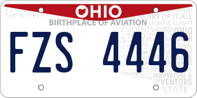 OH license plate FZS4446