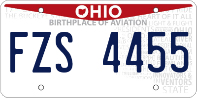 OH license plate FZS4455