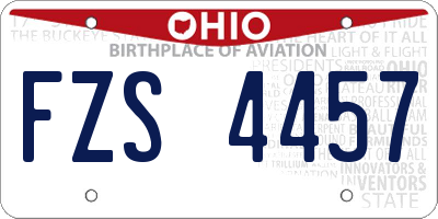 OH license plate FZS4457