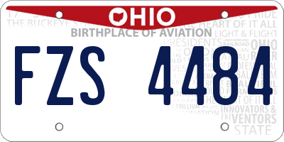 OH license plate FZS4484