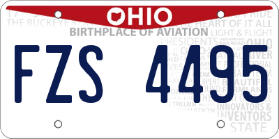 OH license plate FZS4495
