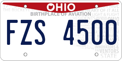 OH license plate FZS4500