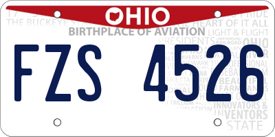 OH license plate FZS4526
