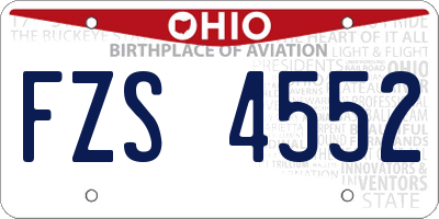 OH license plate FZS4552