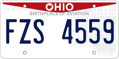 OH license plate FZS4559