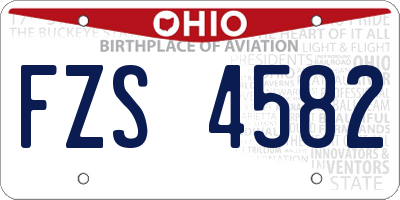 OH license plate FZS4582