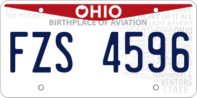 OH license plate FZS4596
