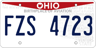 OH license plate FZS4723