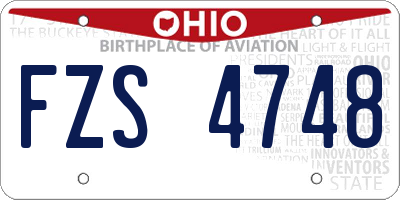 OH license plate FZS4748