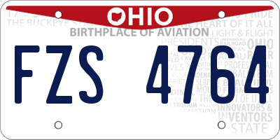 OH license plate FZS4764