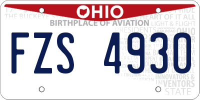 OH license plate FZS4930