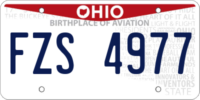 OH license plate FZS4977