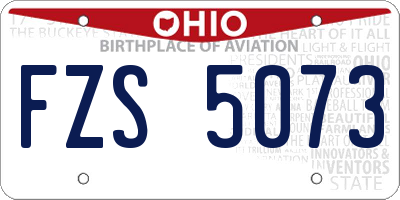 OH license plate FZS5073