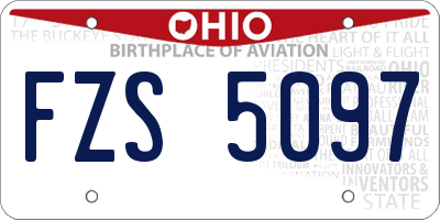 OH license plate FZS5097