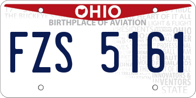 OH license plate FZS5161