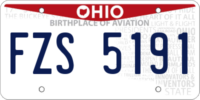 OH license plate FZS5191