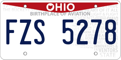 OH license plate FZS5278