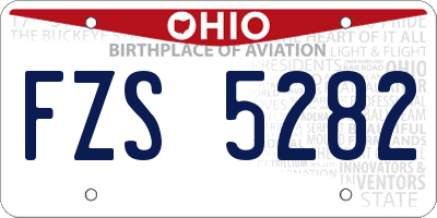 OH license plate FZS5282