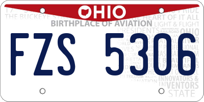 OH license plate FZS5306