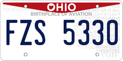 OH license plate FZS5330