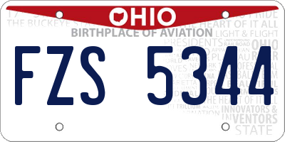 OH license plate FZS5344