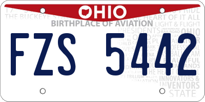 OH license plate FZS5442