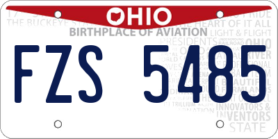 OH license plate FZS5485