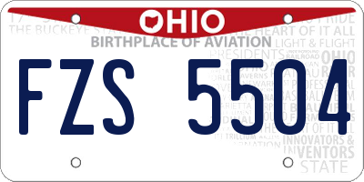 OH license plate FZS5504