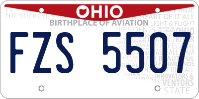 OH license plate FZS5507